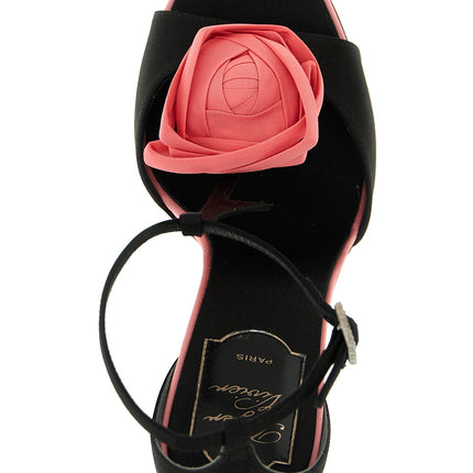 Roger Vivier Black Viscose Stiletto Heel Sandals