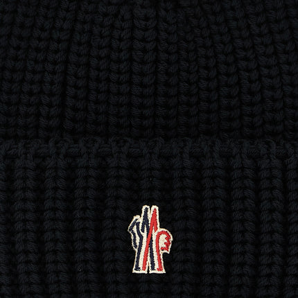 Moncler Grenoble Black Virgin Wool Beanie