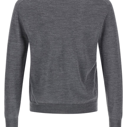 MA'RY'YA Gray Virgin Wool Cardigan