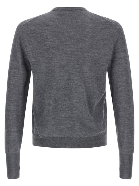 MA'RY'YA Gray Virgin Wool Cardigan