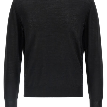 MA'RY'YA Black Virgin Wool Cardigan