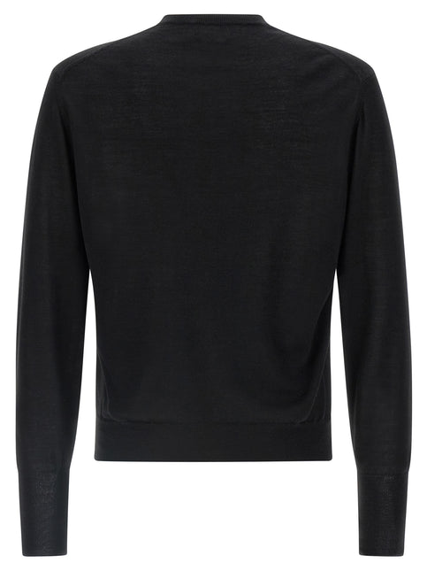 MA'RY'YA Black Virgin Wool Cardigan