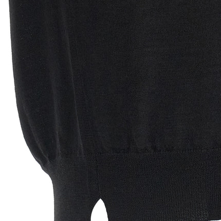 MA'RY'YA Black Virgin Wool Cardigan