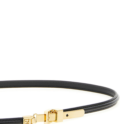 Fendi Black Calfskin Thin Belt
