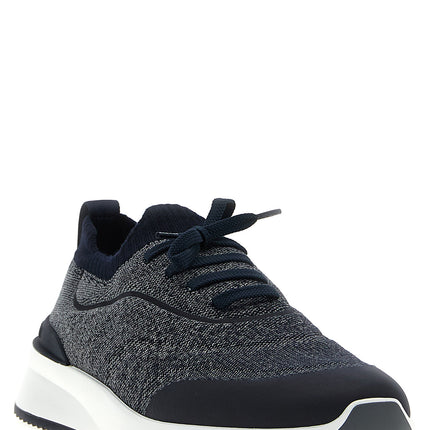 Brunello Cucinelli Blue Cotton Athletic Sneakers Brunello Cucinelli
