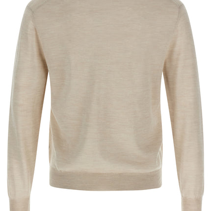 MA'RY'YA Beige Virgin Wool Cardigan