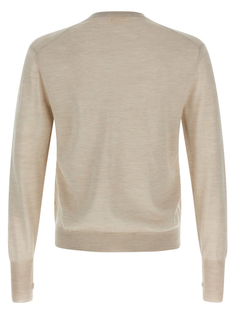 MA'RY'YA Beige Virgin Wool Cardigan