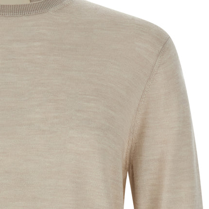 MA'RY'YA Beige Virgin Wool Cardigan