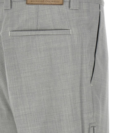 Brunello Cucinelli Gray Virgin Wool Dress Pants