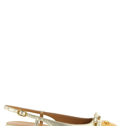 Valentino Garavani Gold Leather Ballet Flats