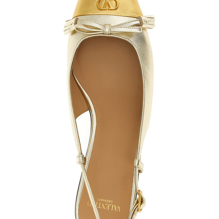 Valentino Garavani Gold Leather Ballet Flats