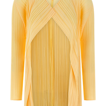 PLEATS PLEASE ISSEY MIYAKE Bicolor Polyester Cardigan