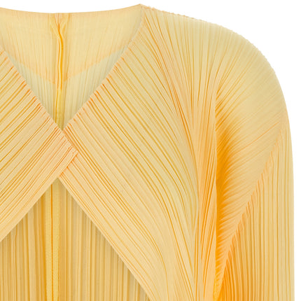 PLEATS PLEASE ISSEY MIYAKE Bicolor Polyester Cardigan