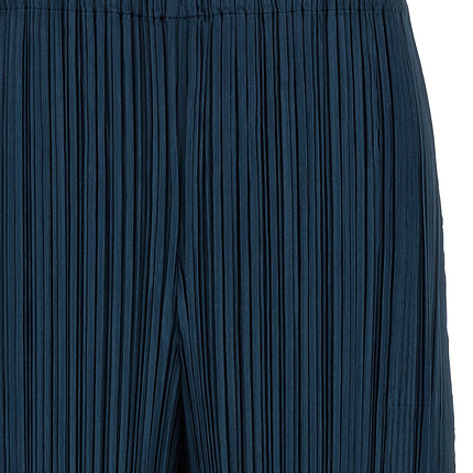 PLEATS PLEASE ISSEY MIYAKE Blue Polyester Casual Pants