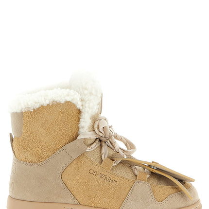 Off-White Beige Calfskin Ankle Boots