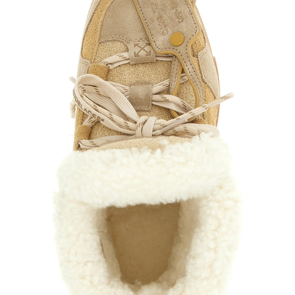Off-White Beige Calfskin Ankle Boots