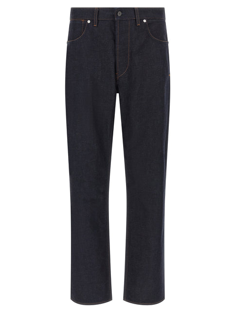 Stone Island Blue Cotton Straight-Leg Jeans