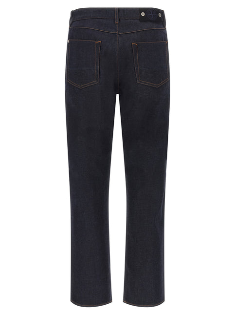 Stone Island Blue Cotton Straight-Leg Jeans