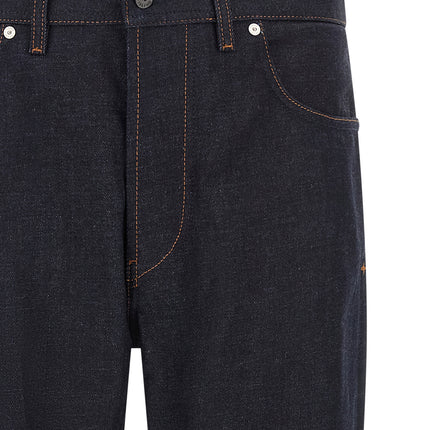 Stone Island Blue Cotton Straight-Leg Jeans