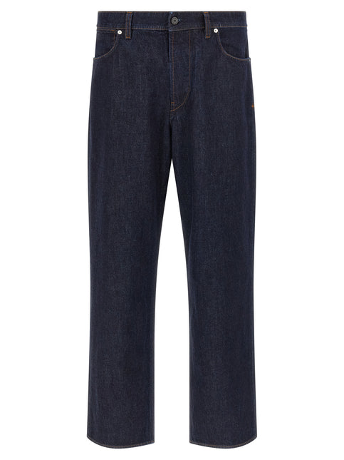 Stone Island Blue Cotton Straight-Leg Jeans