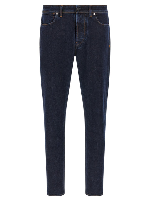 Stone Island Blue Cotton Straight-Leg Jeans