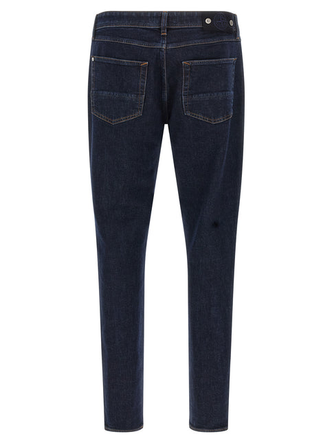 Stone Island Blue Cotton Straight-Leg Jeans