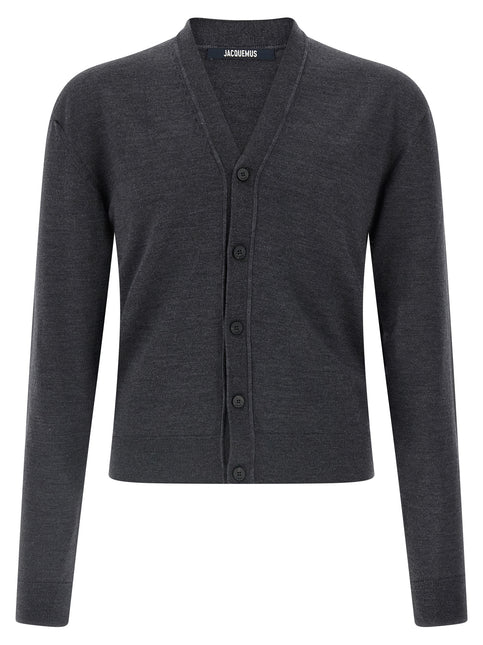 Jacquemus Gray Merino Wool Cardigan