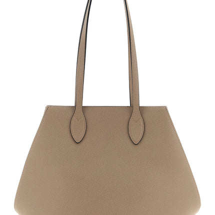 Valextra Beige Calfskin Tote Bag