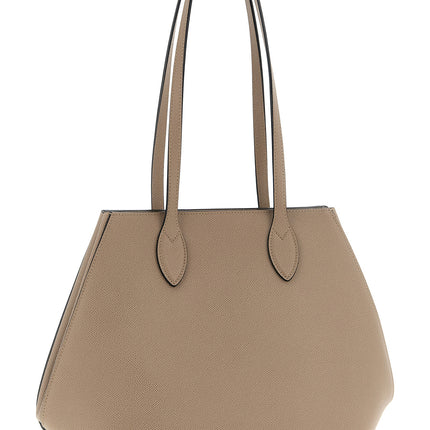 Valextra Beige Calfskin Tote Bag