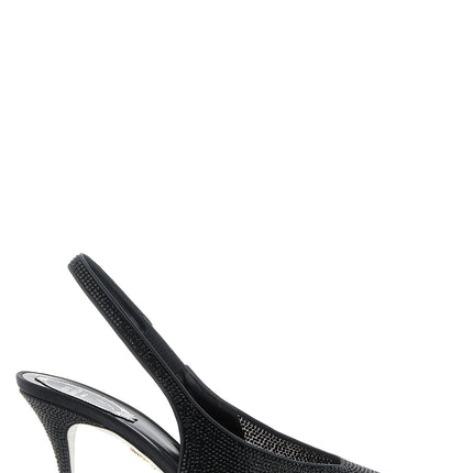 RENE CAOVILLA Black Glass High Heel Pumps