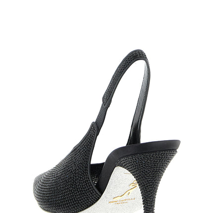 RENE CAOVILLA Black Glass High Heel Pumps
