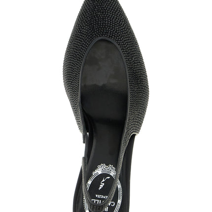 RENE CAOVILLA Black Glass High Heel Pumps