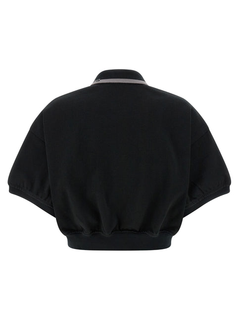 T BY ALEXANDER WANG Black Cotton Polo Shirt