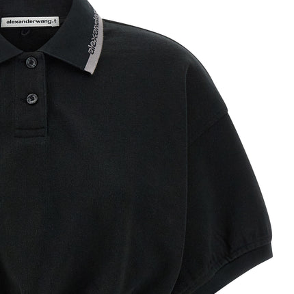T BY ALEXANDER WANG Black Cotton Polo Shirt