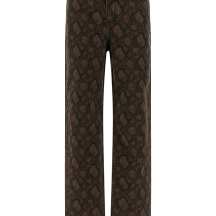 ROTATE BIRGER CHRISTENSEN Brown Cotton Straight-Leg Jeans
