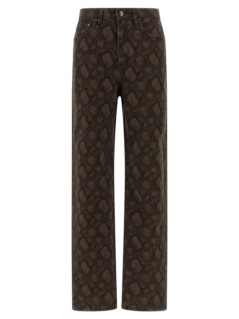 ROTATE BIRGER CHRISTENSEN Brown Cotton Straight-Leg Jeans