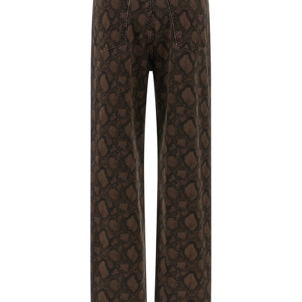 ROTATE BIRGER CHRISTENSEN Brown Cotton Straight-Leg Jeans