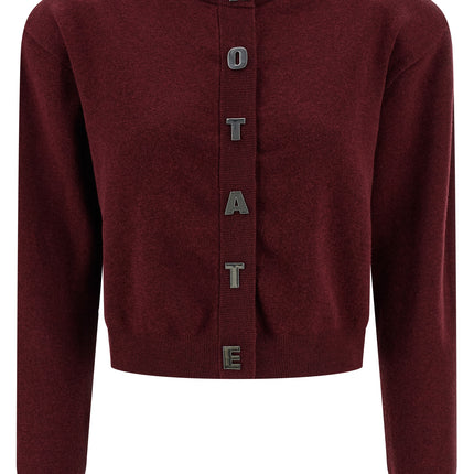 ROTATE BIRGER CHRISTENSEN Bordeaux Cotton Cardigan