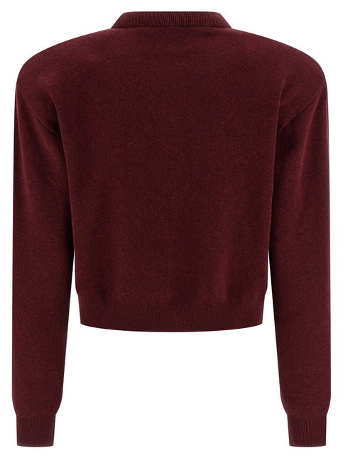 ROTATE BIRGER CHRISTENSEN Bordeaux Cotton Cardigan