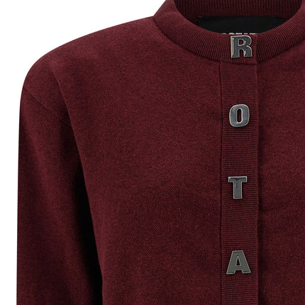 ROTATE BIRGER CHRISTENSEN Bordeaux Cotton Cardigan