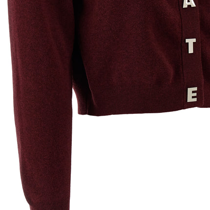 ROTATE BIRGER CHRISTENSEN Bordeaux Cotton Cardigan