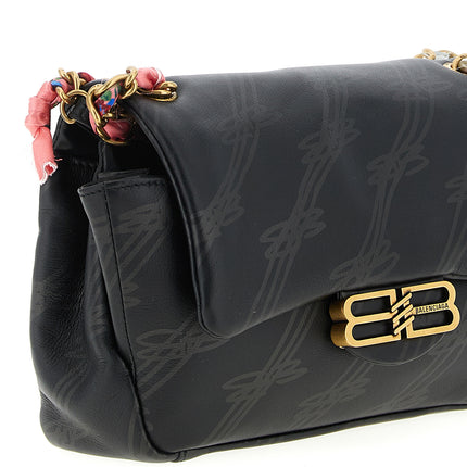 Balenciaga Black Leather Shoulder Bag