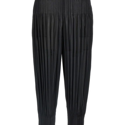 PLEATS PLEASE ISSEY MIYAKE Black Polyester Casual Pants