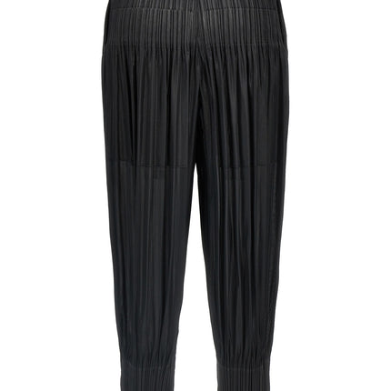 PLEATS PLEASE ISSEY MIYAKE Black Polyester Casual Pants