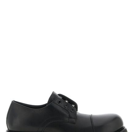 Balenciaga Black Bull Skin Slip-On Loafers