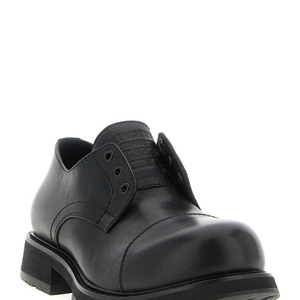 Balenciaga Black Bull Skin Slip-On Loafers