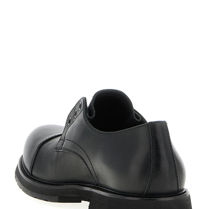 Balenciaga Black Bull Skin Slip-On Loafers