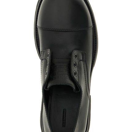Balenciaga Black Bull Skin Slip-On Loafers