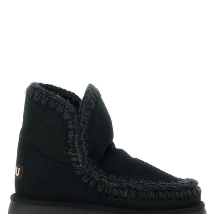 Mou Black Lamb Leather Ankle Boots