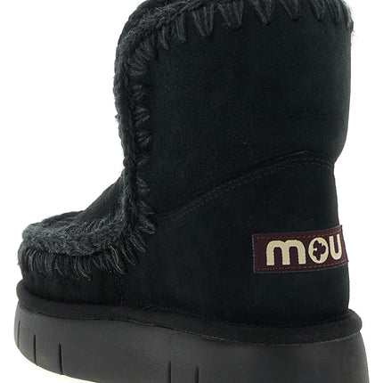 Mou Black Lamb Leather Ankle Boots